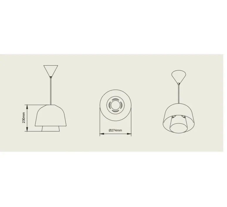 Suspension*Pott Suspension, Okina double, , IP44, E27, Ø27,4cm, H23cm - blanc mat