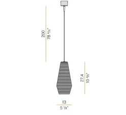 Suspension, Olivia, laiton satiné et diffuseur ambre, LED, 2700K, 1050lm, Ø13cm, H27,4cm - Panzeri