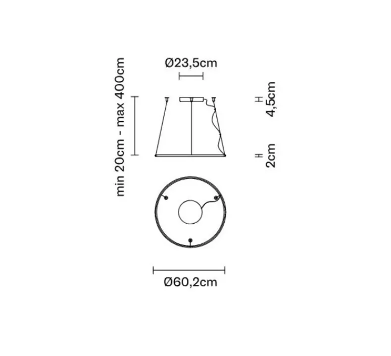 Suspension*Fabbian Suspension, OLympic F45, , LED, 3000k, L60,2cm, H2cm - bronze