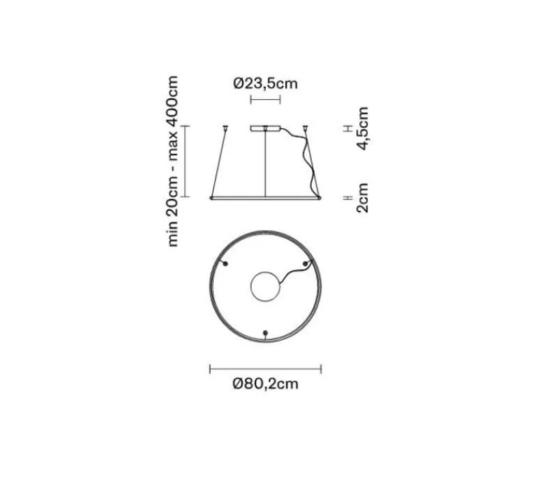 Suspension*Fabbian Suspension, Olympic F45, , LED, 3000k, 4475lm, L80,2cm, H2cm - bronze