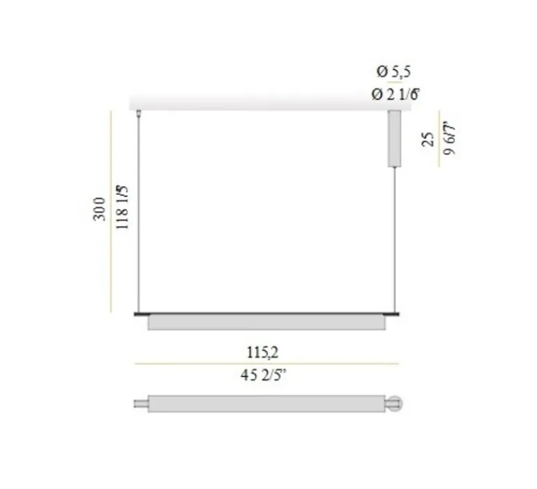 Suspension*Panzeri Suspension, Ombra, , LED, dim, 2700K, 912 lm, L115,2cm, H7cm- laiton