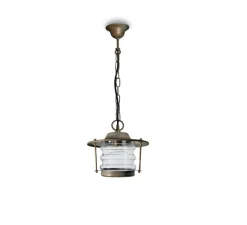 Suspension*Moretti Luce Suspension, Onda 2072, laiton vieilli, IP44, Ø26cm, H95cm - Cuivre laiton vieilli
