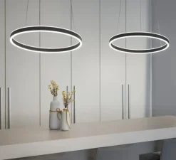 Suspension*SLV Suspension, ONE 60, , LED, dim, 3000/4000K, 800/820 lm, Ø60cm, H4,5cm - noir