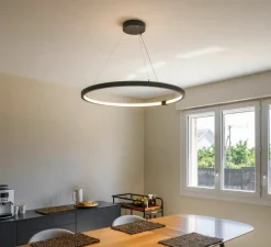 Suspension*SLV Suspension, ONE 80, , LED, dim, 3000/4000K, 1930/2140 lm, Ø80cm, H3cm - noir