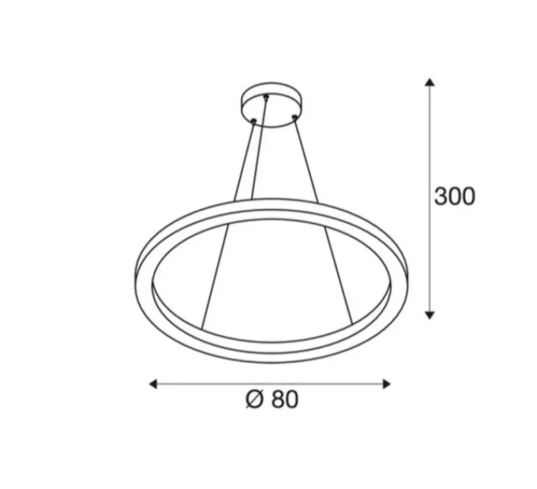 Suspension*SLV Suspension, ONE 80, , LED, dim, 3000/4000K, 1930/2140 lm, Ø80cm, H3cm - noir
