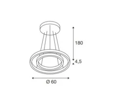 Suspension, One double, laiton, LED, dim, 2700K, 1270 lm, Ø60cm, H4,5cm - SLV