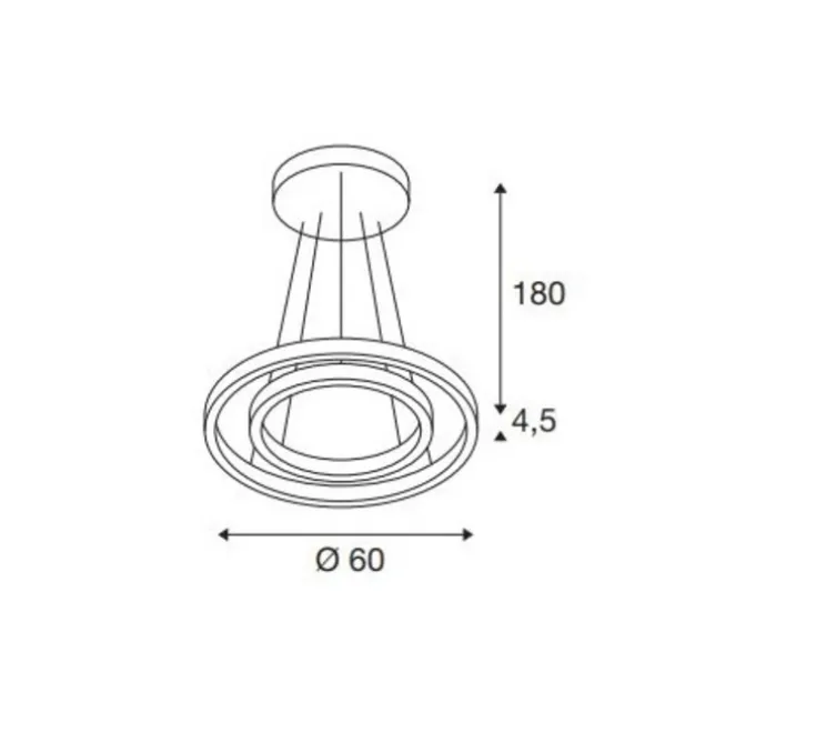 Suspension, One double, laiton, LED, dim, 2700K, 1270 lm, Ø60cm, H4,5cm - SLV