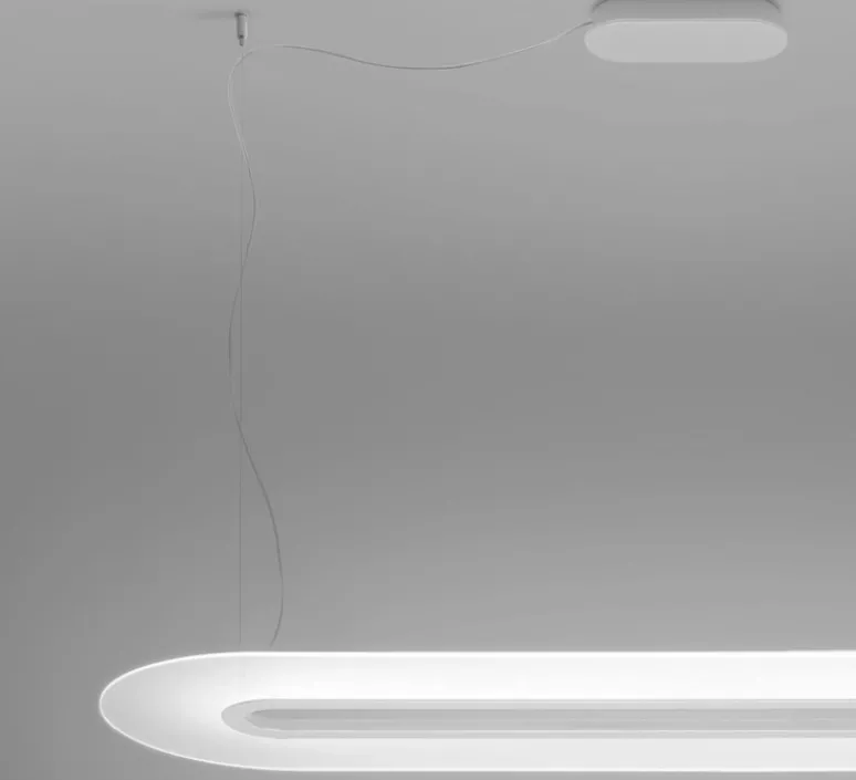 Suspension*Stilnovo Suspension, Opti-Line, , LED, dim, 3000K, 5685 lm, Ø129cm, H3cm - blanc