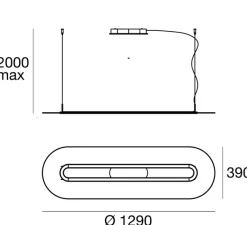 Suspension*Stilnovo Suspension, Opti-Line, , LED, dim, 3000K, 5685 lm, Ø129cm, H3cm - blanc