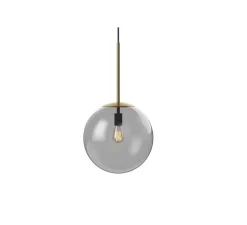 Suspension, Orb Ø25 cm, verre gris fumé, laiton antique mat, Ø25cm, H46,1cm - Bolia