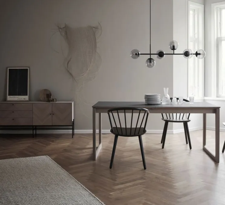 Suspension, Orb, en longueur, noir, verre fumé, H42cm, L114cm - Bolia