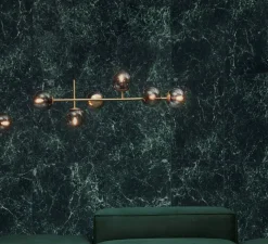 Suspension, Orb, en longueur, Laiton, verre fumé, H35,7cm, L114cm, P42cm - Bolia