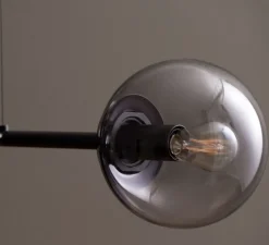 Suspension, Orb, en longueur, Laiton, verre fumé, H35,7cm, L114cm, P42cm - Bolia