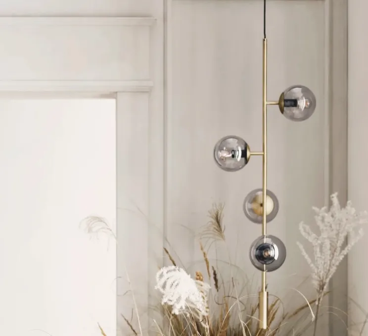 Suspension, Orbe Lounge, Laiton antique mat, Ø41,8cm, H116,6cm - Bolia