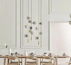 Suspension, Orbe Lounge, Laiton antique mat, Ø41,8cm, H116,6cm - Bolia