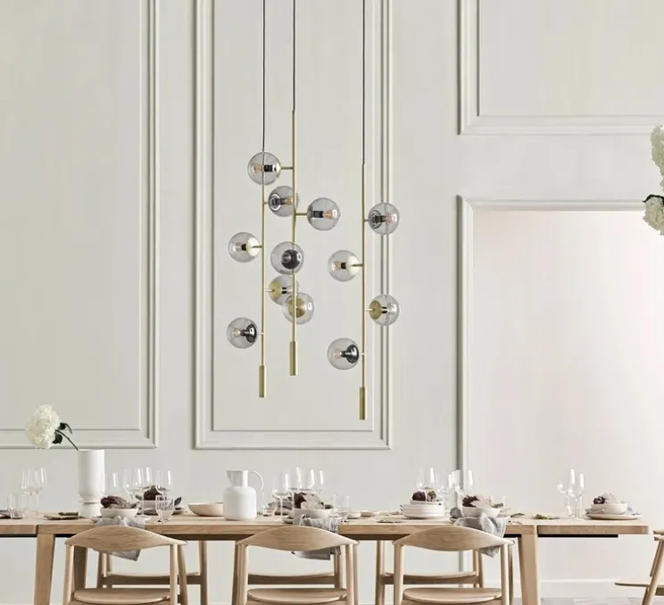 Suspension, Orbe Lounge, Laiton antique mat, Ø41,8cm, H116,6cm - Bolia