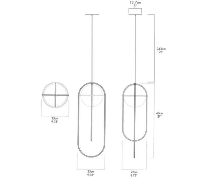 Suspension, Orbit, blanc, LED, 3000K, 420lm, L25cm, H68cm - A-N-D