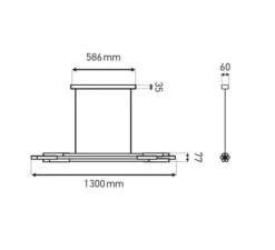 Suspension, ORG P H 1300, blanc, or, 2700K, 1800lm, L130cm, H7,7cm - DCW éditions Paris