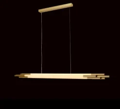 Suspension, ORG P H 1600, blanc, or, LED, 2700K, L160cm, H7,7cm - DCW éditions Paris