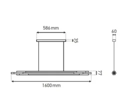 Suspension, ORG P H 1600, blanc, or, LED, 2700K, L160cm, H7,7cm - DCW éditions Paris