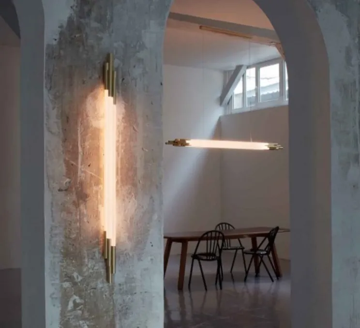 Suspension, ORG P H 2000, blanc, or, L200cm, H7,7cm - DCW éditions Paris