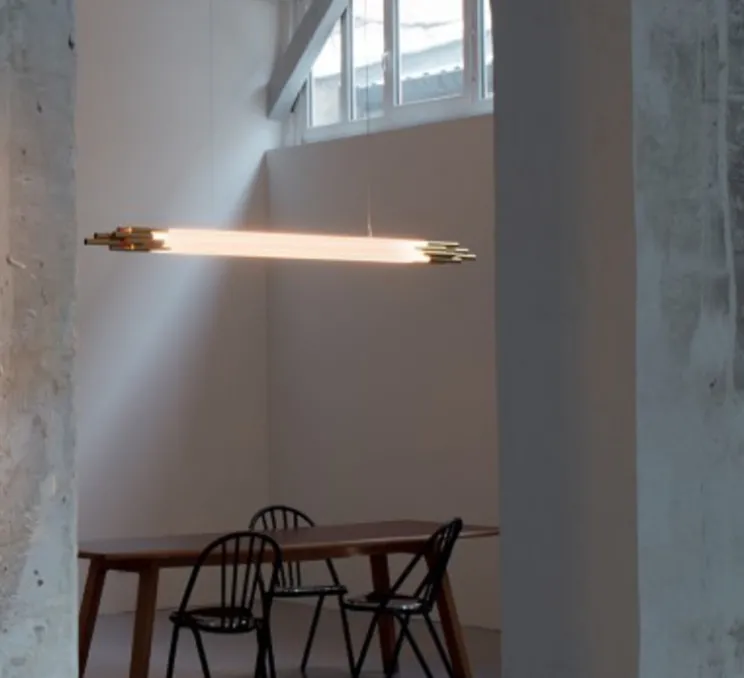 Suspension, ORG P H 2000, blanc, or, L200cm, H7,7cm - DCW éditions Paris