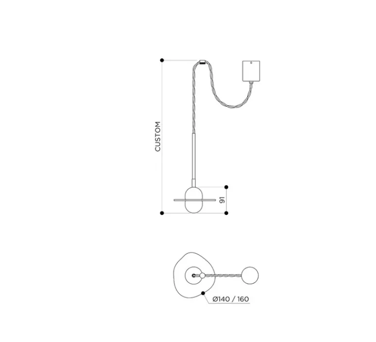 Suspension*Contain Suspension, Organic Ceramic 14/16, céramique rouge, laiton vieilli brossé, verre transparent, câble en lin de 1m, Ø14/16cm, H30cm - céramique céramique rouge, laiton vieilli brossé, verre transparent, câble en lin de 1m