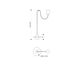 Suspension*Contain Suspension, Organic Ceramic 14/16, , Ø14/16cm, H30cm - céramique crème, laiton vieilli brossé, verre transparent, câble en lin de 1m