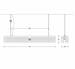 Suspension, Orgue, laiton, LED, 3000k, 7640 lm, L121,7cm, H15,4cm - Dark