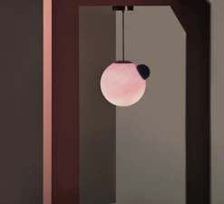 Suspension*Sphaer Suspension, Ourania, , L33,5cm, H31cm - bleu pétrole, rose