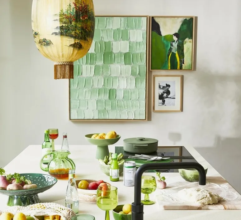 Suspension*HKLIVING Suspension, Oval L, , Ø35cm, H75cm - HK Living jaune