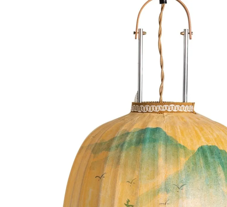 Suspension*HKLIVING Suspension, Oval L, , Ø35cm, H75cm - HK Living jaune