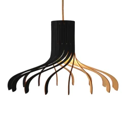 Suspension, Palya, bois de bouleau noir, Ø50cm, H31cm - Piatoni