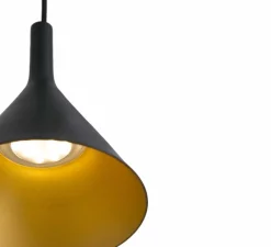 Suspension*Faro Suspension, Pam 250, , LED, 3000K, 1875lm, Ø25cm, H30,5cm - noir et or