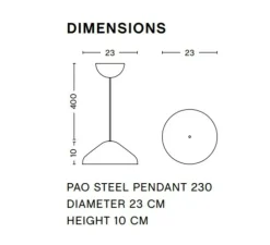 Suspension, Pao 230, gris, Ø23cm, H10cm - HAY