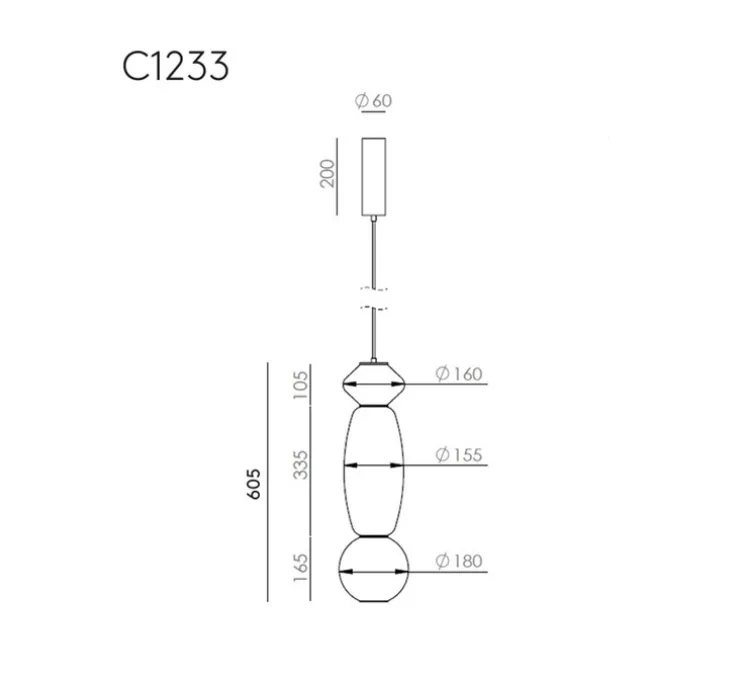 Suspension, Papi, C1233, moka rouge, beige, vert feuille, Ø18cm, H60,5cm - Aromas del Campo