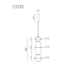 Suspension, Papi, C1233, vert pistache, thé vert, taupe, Ø18cm, H60,5cm - Aromas del Campo