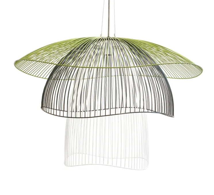 Suspension, Papillon L, Bleu, vert, blanc, Ø100cm, H65cm - Forestier