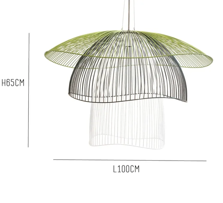 Suspension, Papillon L, Bleu, vert, blanc, Ø100cm, H65cm - Forestier