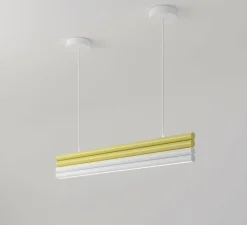 Suspension, Parallel Tubes, blanc, jaune clair, blanc, LED, 2700K, lm, L90cm, H76cm - Atelier Areti