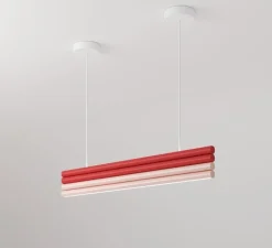 Suspension*Atelier Areti Suspension, Parallel Tubes, , LED, 2700K, lm, L90cm, H76cm - blanc, rouge, rose