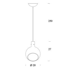 Suspension, Parola LED, blanc, H27cm - Fontana Arte