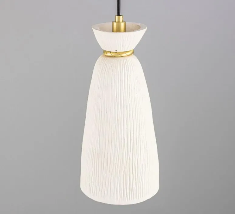 Suspension*Mullan Lighting Suspension, Parva, , IP44, Ø14cm, H30cm - blanc, laiton satiné