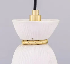 Suspension*Mullan Lighting Suspension, Parva, , IP44, Ø14cm, H30cm - blanc, laiton satiné