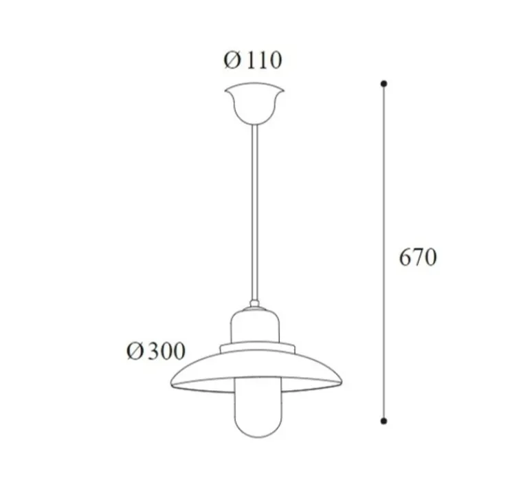 Suspension*Moretti Luce Suspension, Patio 1356, cuivre, IP44, Ø30cm, H67cm - cuivre, verre transparent