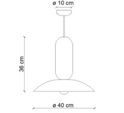 Suspension*Ferroluce Suspension, Pau, , Ø40cm, H36cm - beige et blanc