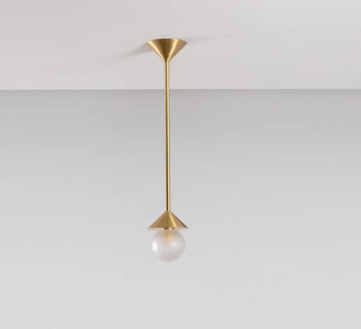 Suspension, Peak 4.5, Transparent texturé, laiton, Ø11cm, H16,5cm - SkLO Studio