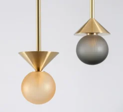 Suspension, Peak 4.5, Whisky texturé, laiton, Ø11cm, H16,5cm - SkLO Studio