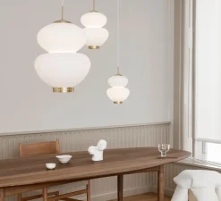 Suspension*Lyfa Suspension, Peanut 175, , Ø17,5cm, H29cm - blanc, or
