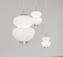 Suspension*Lyfa Suspension, Peanut 175, , Ø17,5cm, H29cm - blanc, or